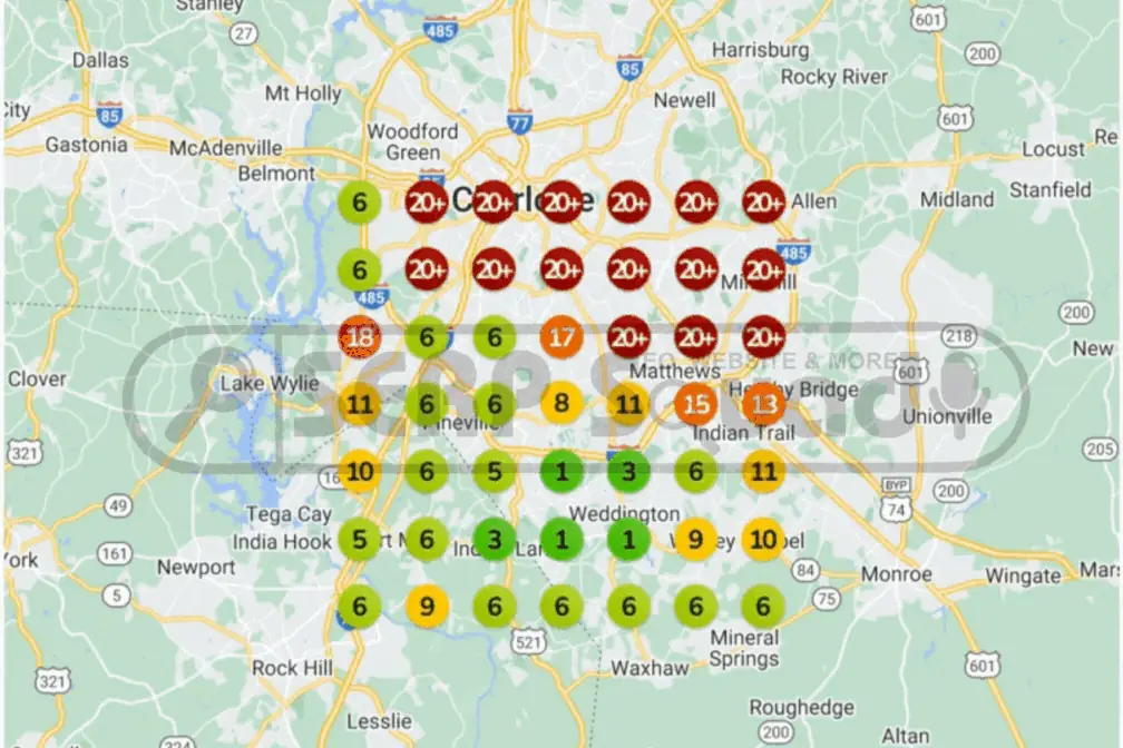 Animated screen recording of Google local 3-pack results showing our appliance repair client ranking across multiple searches